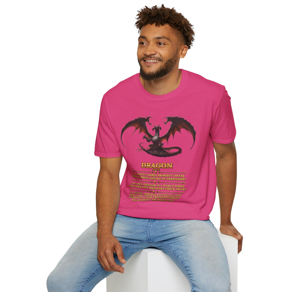 Dragon Definition T-Shirt — Fantasy Creature Illustration & Funny Dragon Traits Tee