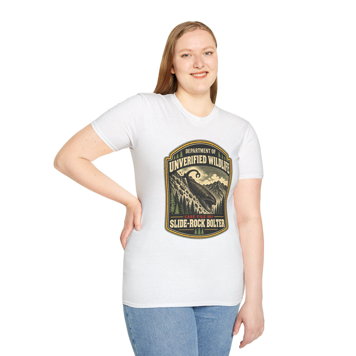 Slide-Rock Bolter T-Shirt — Department of Unverified Wildlife Retro Tee
