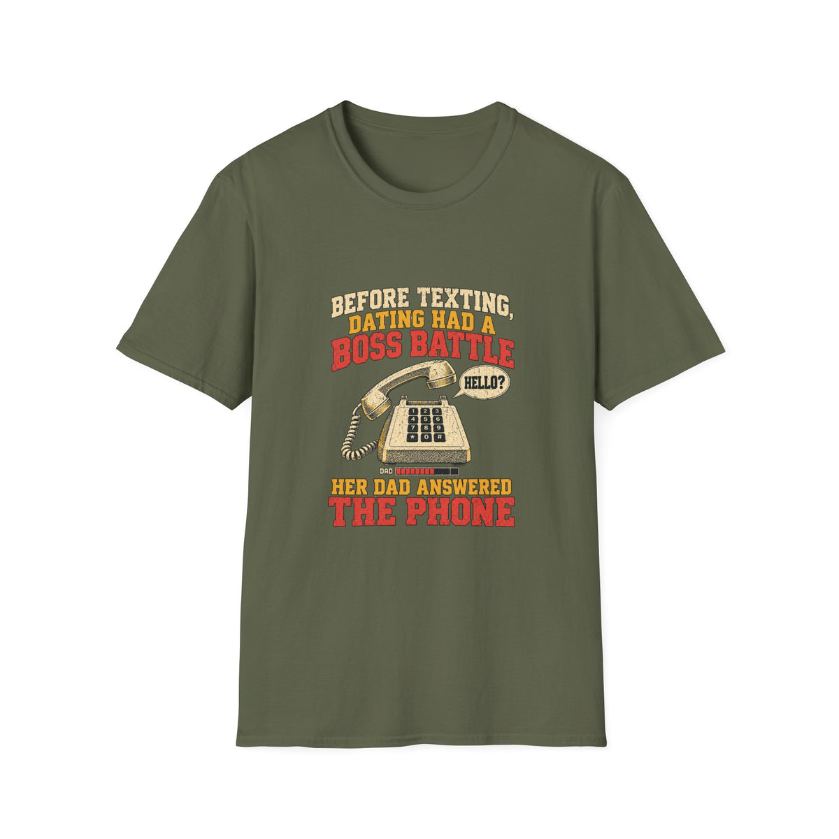 Retro Telephone Boss Battle T-Shirt | Funny Gamer Phone Design