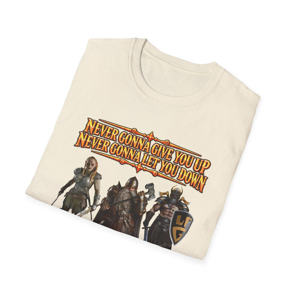 Rickroll RPG Party T-Shirt — "Never Gonna Give You Up" Fantasy Adventurers Tee