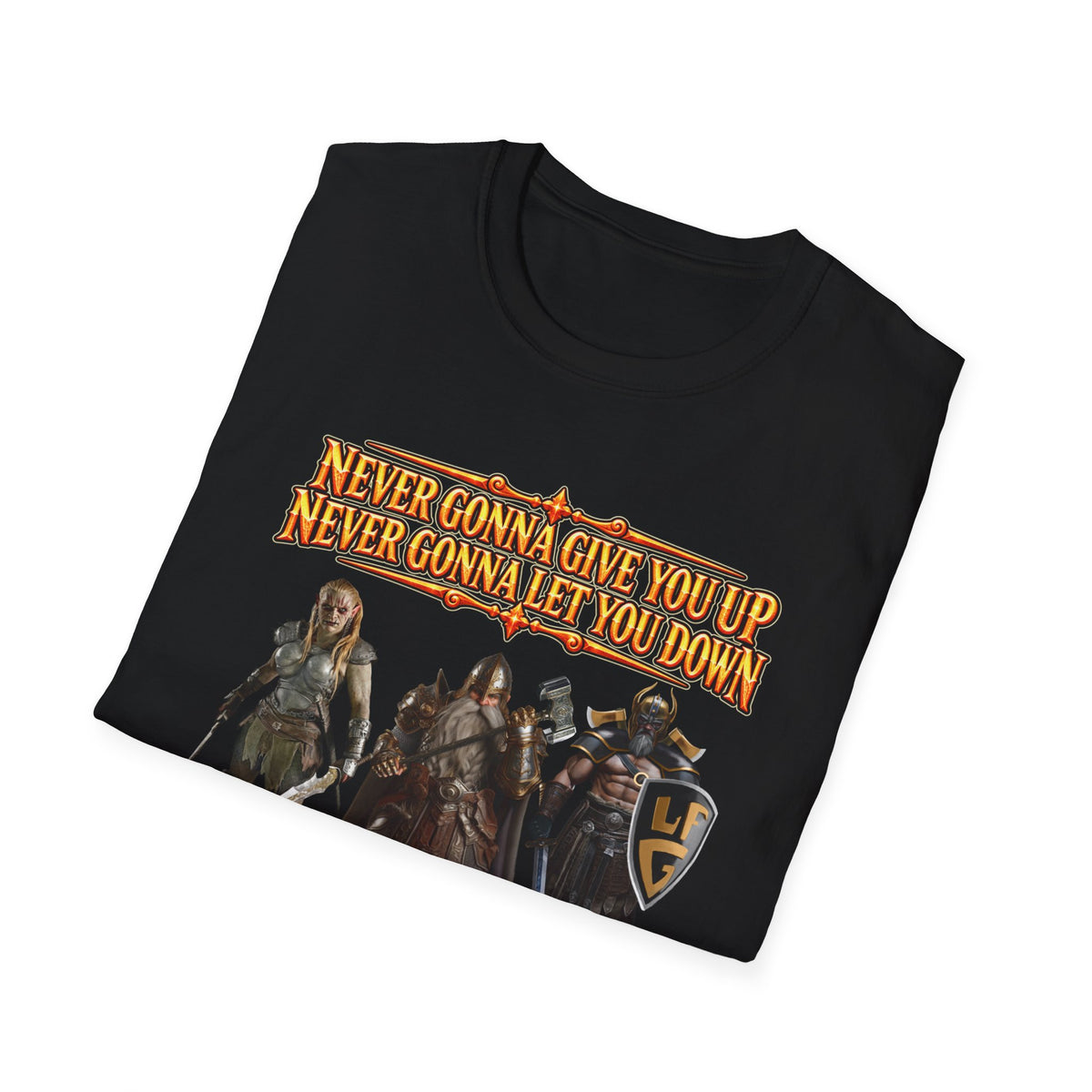 Rickroll RPG Party T-Shirt — "Never Gonna Give You Up" Fantasy Adventurers Tee