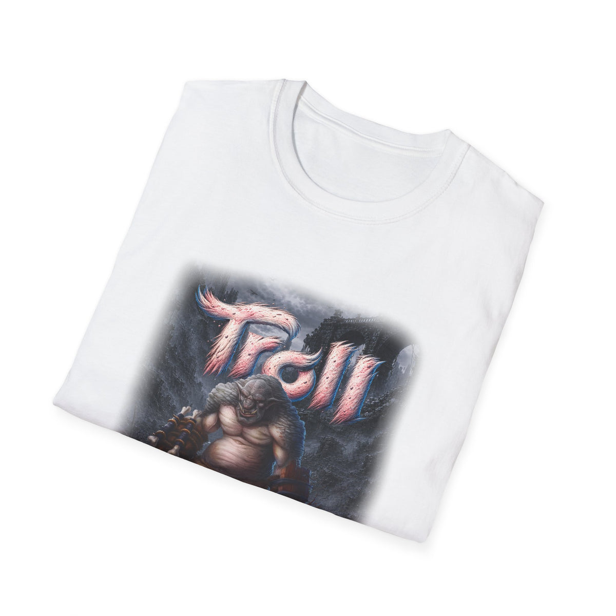 T-Shirt — 'Troll' Fantasy Creature Graphic Tee (Front & Back Definition)