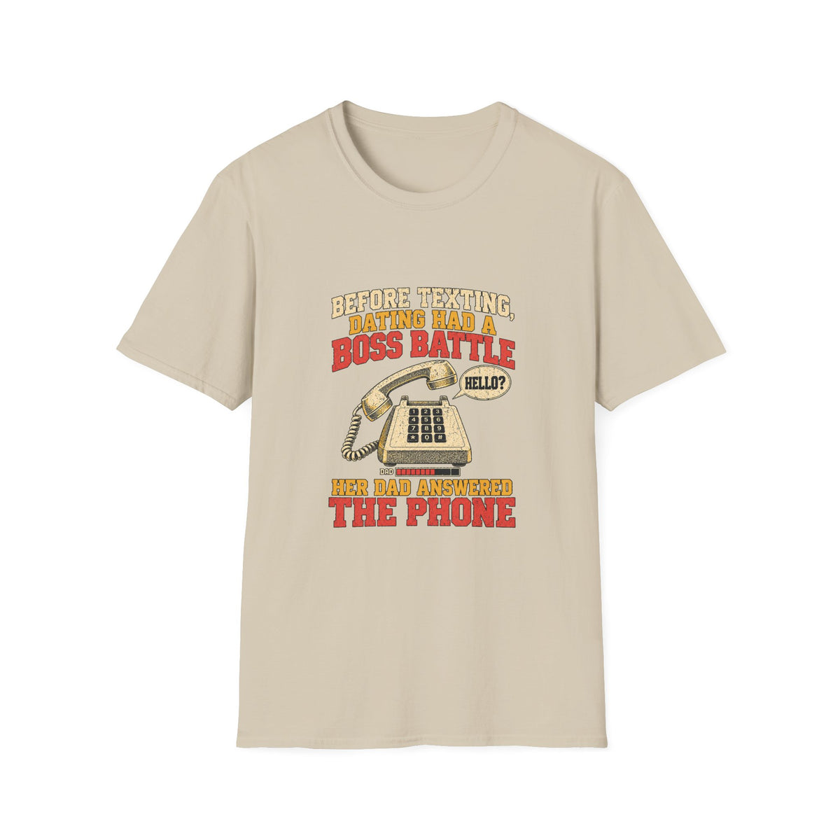 Retro Telephone Boss Battle T-Shirt | Funny Gamer Phone Design