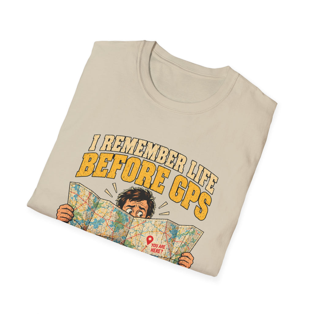I Remember Life Before GPS map reader T-Shirt | Retro Road Trip Humor