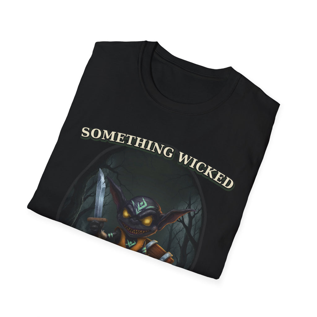 Something Wicked Comes With a Grin T-Shirt | Halloween Creepy Smiling Creature