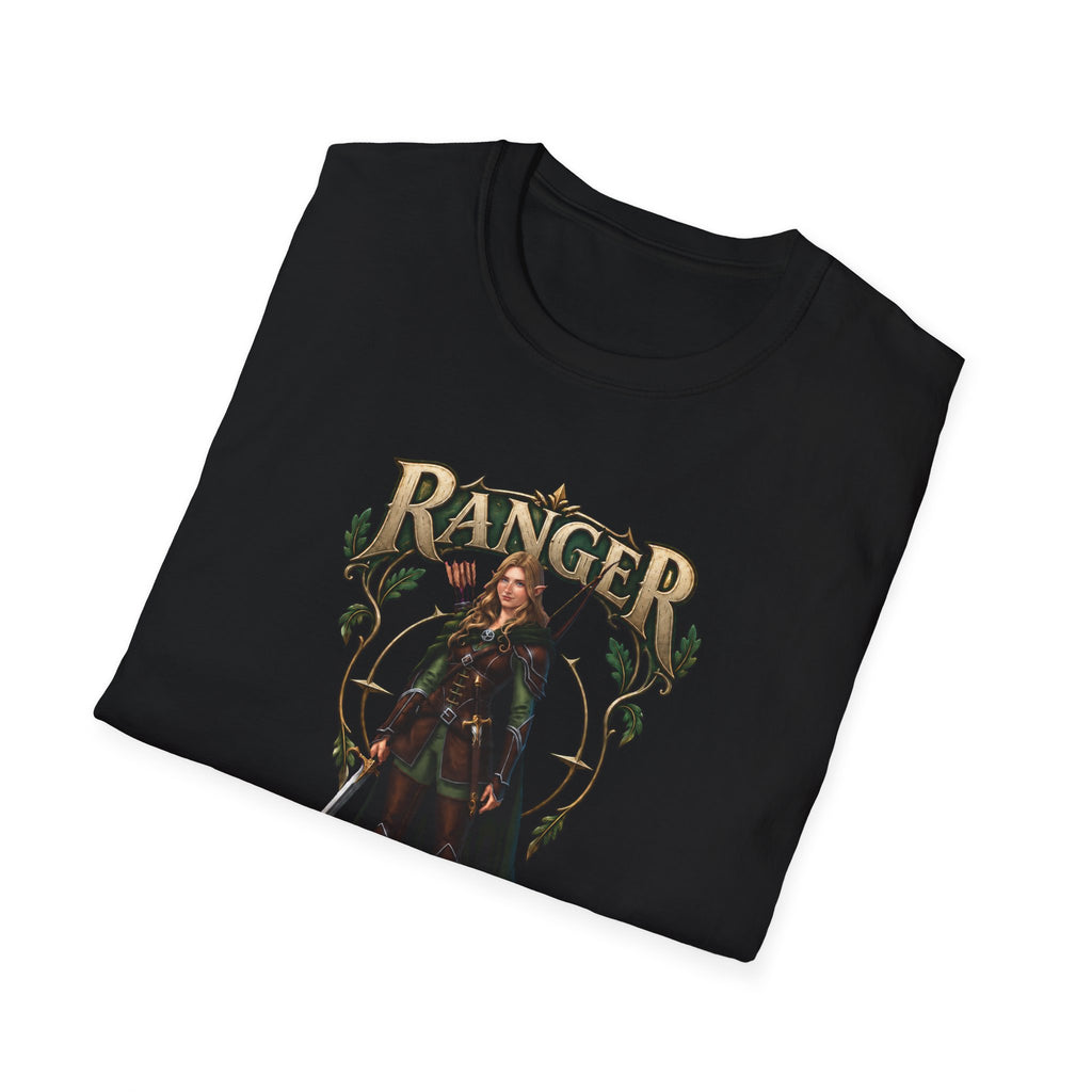 Ranger Fantasy Character T-Shirt — Medieval Archer Illustration Tee