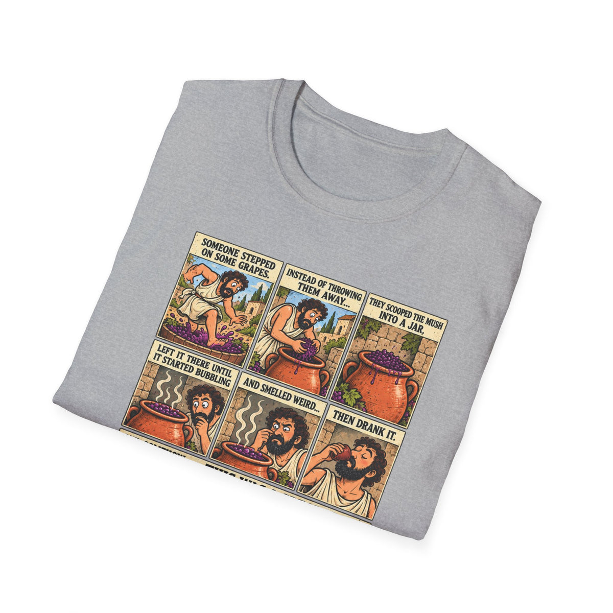 Wine Comic Panel T-Shirt | Vintage Wine Humor, Comic Strip Design