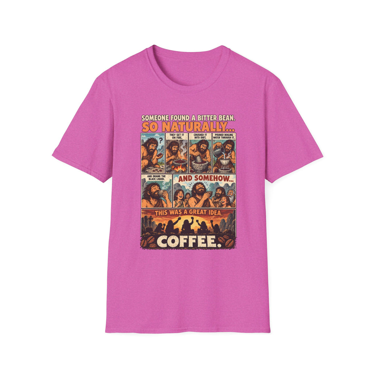 Coffee Comic Panel T-Shirt | Retro Coffee Comic Strip