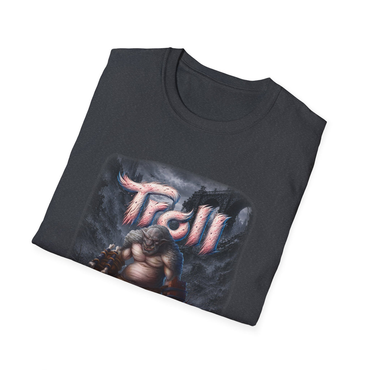 T-Shirt — 'Troll' Fantasy Creature Graphic Tee (Front & Back Definition)