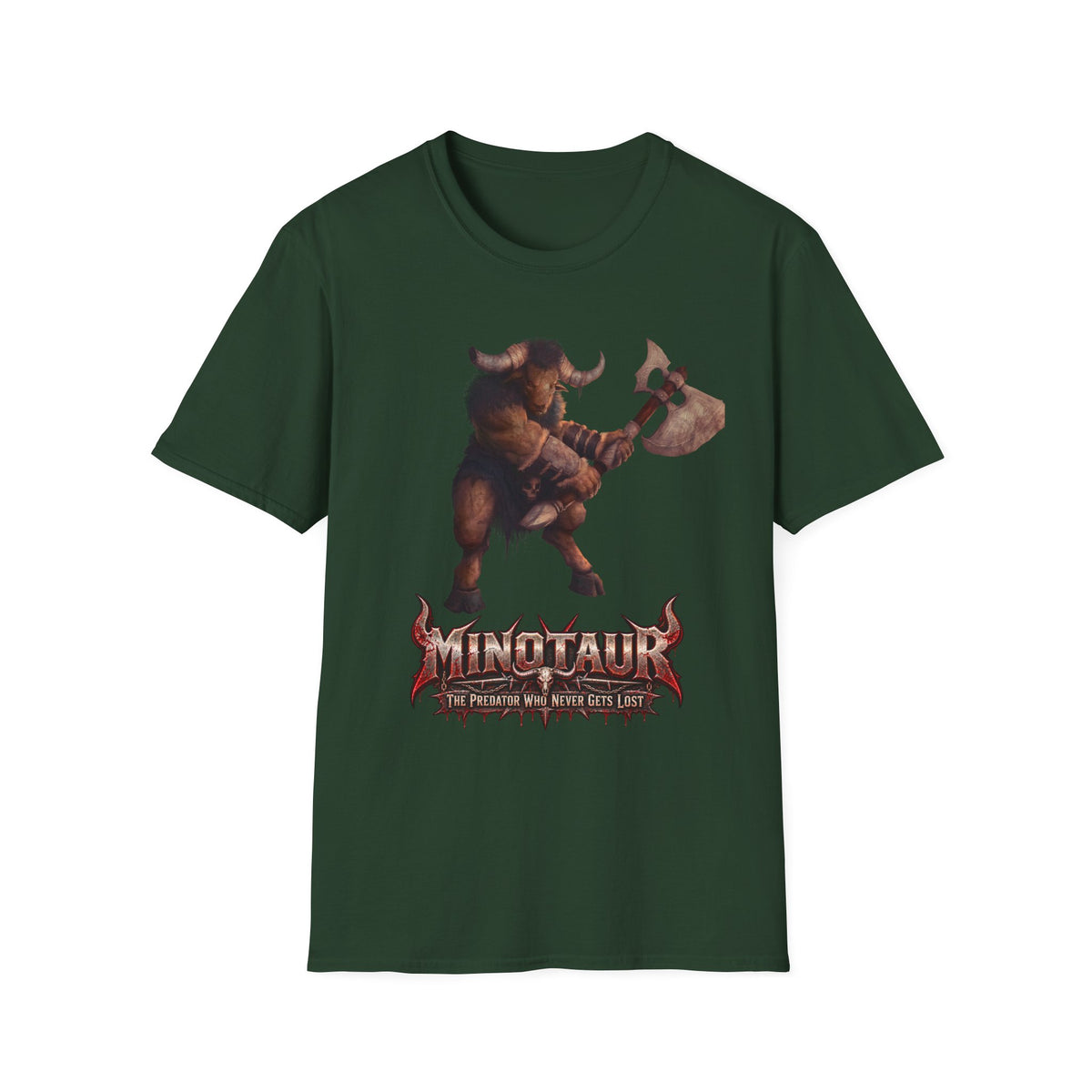 Minotaur Battle T-Shirt — Fantasy Warrior Axe Graphic Tee