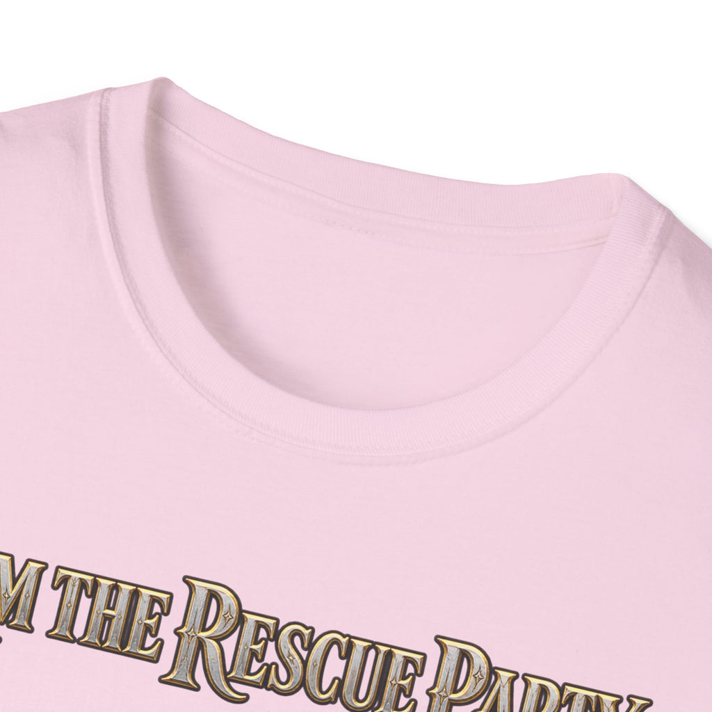 I Am the Rescue Party T-Shirt | Female Warrior Knight Illustration