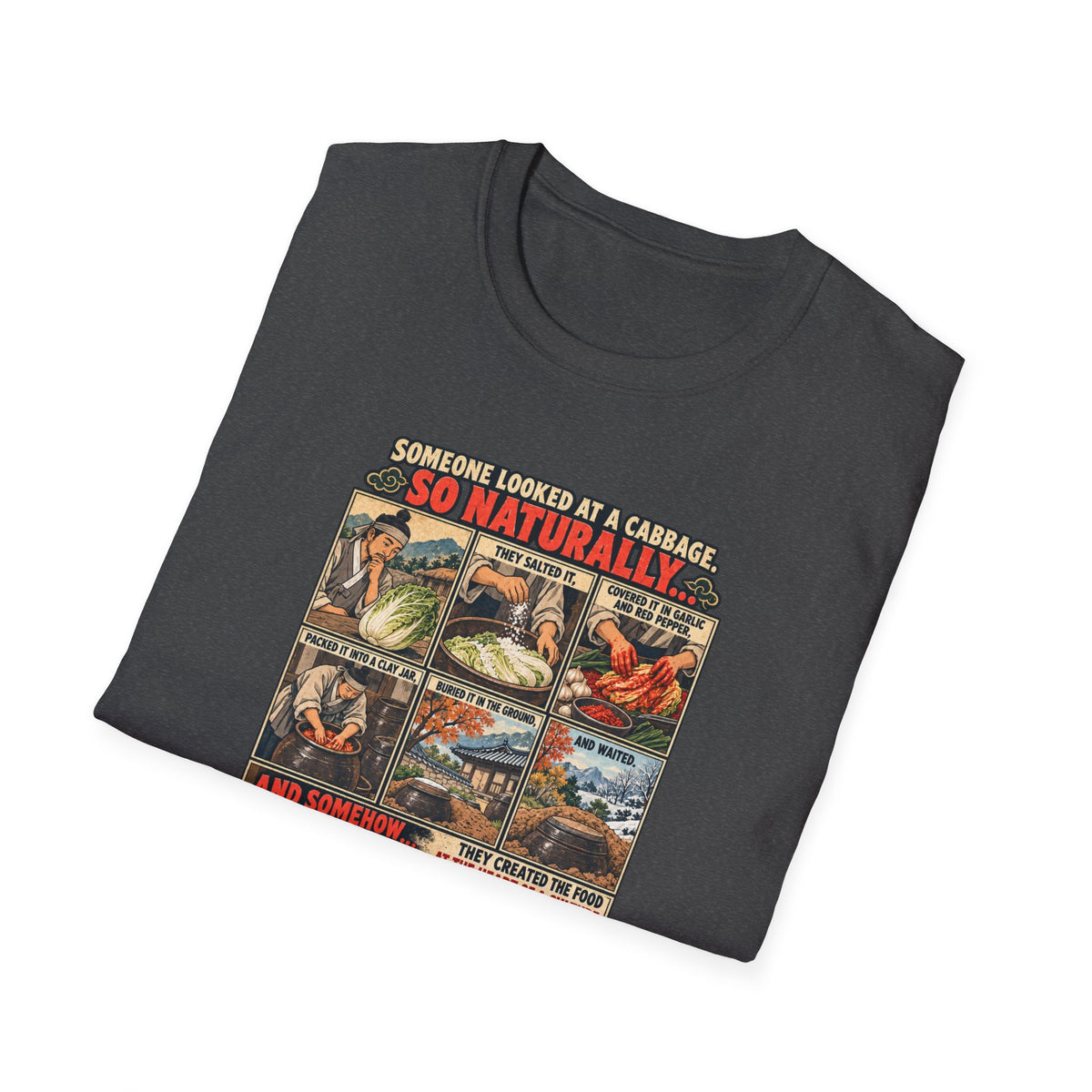 Kimchi Comic Panel T-Shirt | Retro Food Illustration, Korean Cuisine