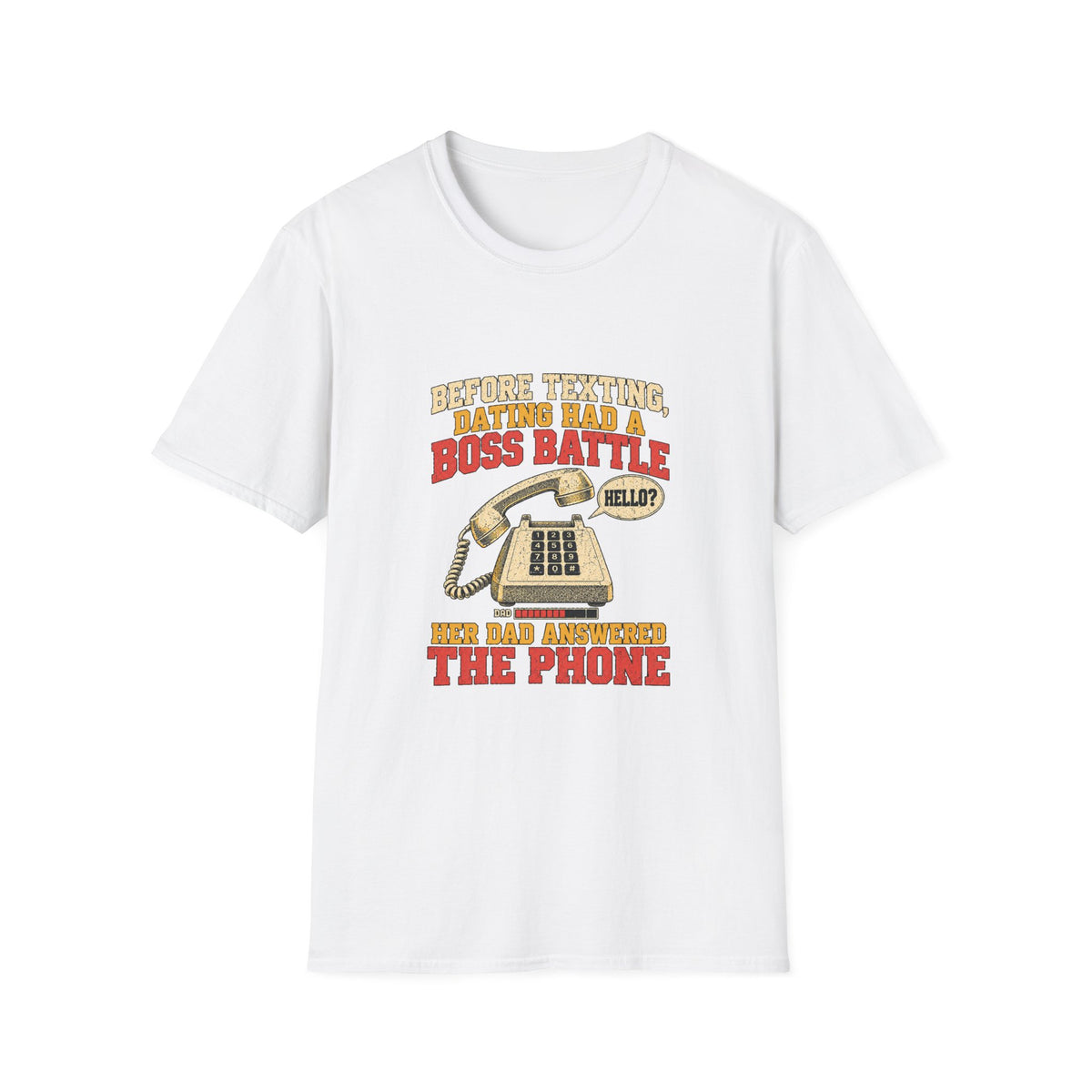 Retro Telephone Boss Battle T-Shirt | Funny Gamer Phone Design