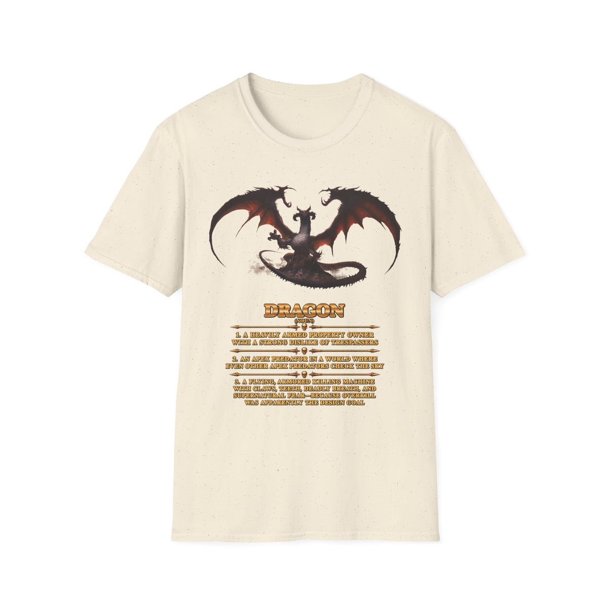 Dragon Definition T-Shirt — Fantasy Creature Illustration & Funny Dragon Traits Tee