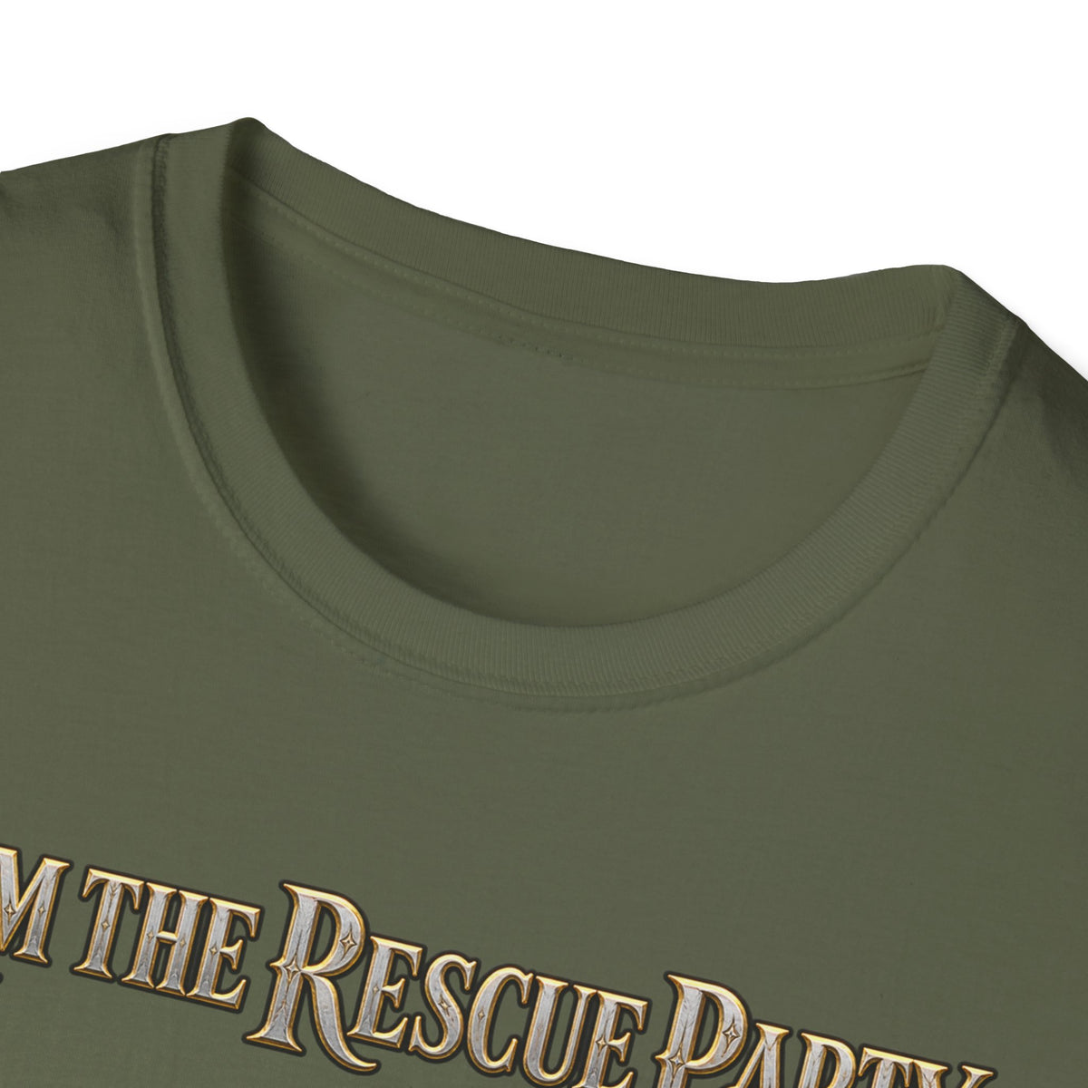 I Am the Rescue Party T-Shirt | Female Warrior Knight Illustration