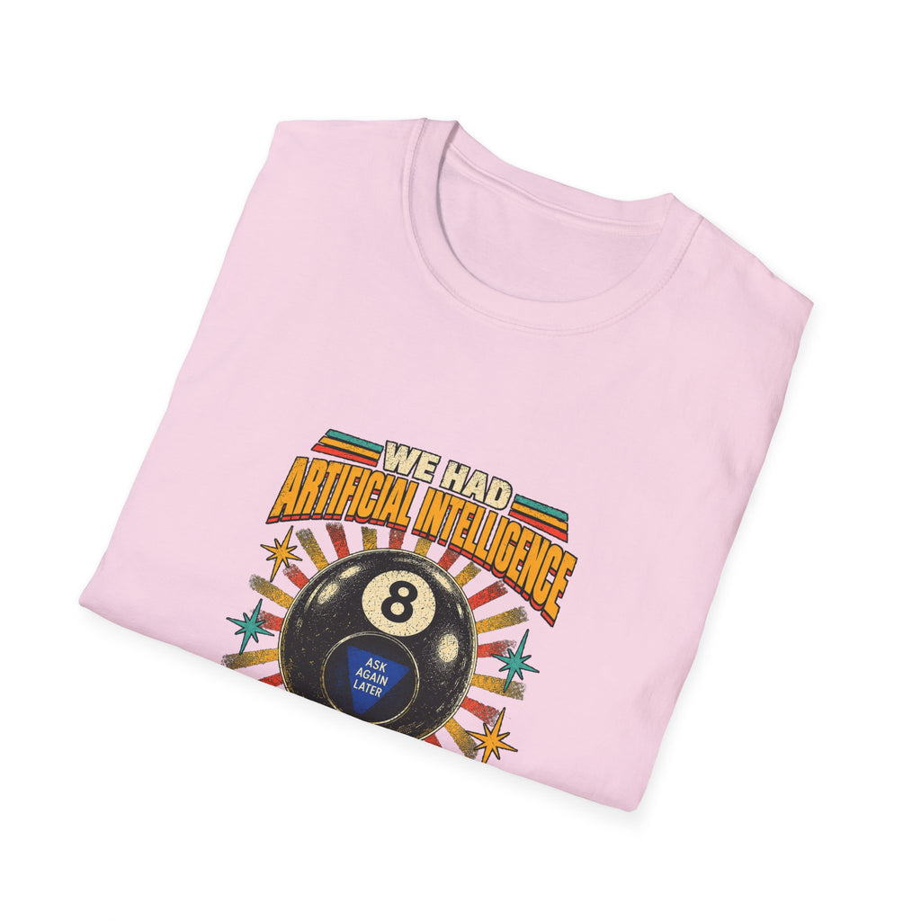AI Magic 8 Ball T-Shirt | Artificial Intelligence Humor, Retro Arcade Graphic