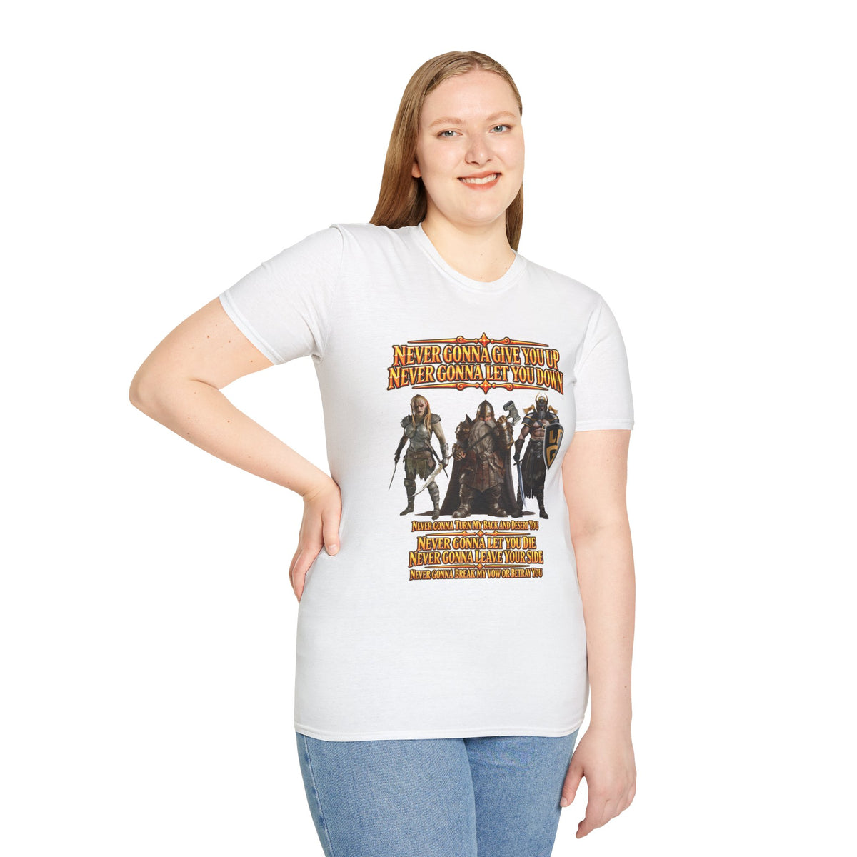 Rickroll RPG Party T-Shirt — "Never Gonna Give You Up" Fantasy Adventurers Tee