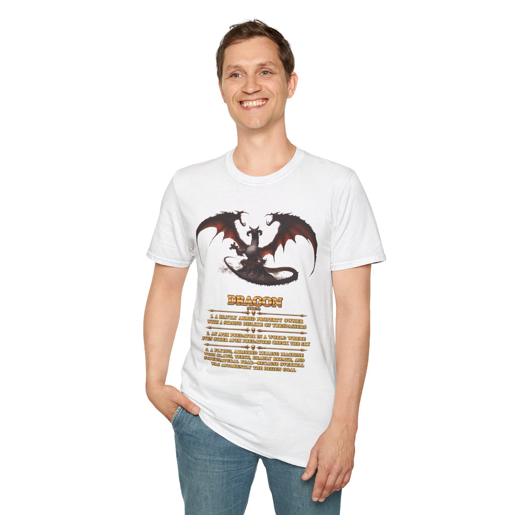 Dragon Definition T-Shirt — Fantasy Creature Illustration & Funny Dragon Traits Tee