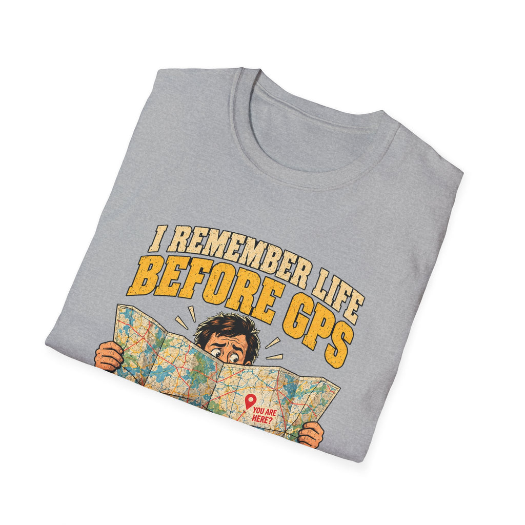 I Remember Life Before GPS map reader T-Shirt | Retro Road Trip Humor