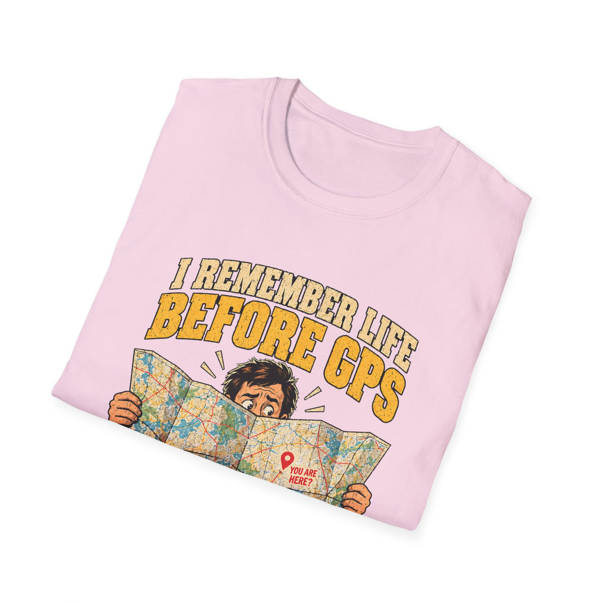 I Remember Life Before GPS map reader T-Shirt | Retro Road Trip Humor