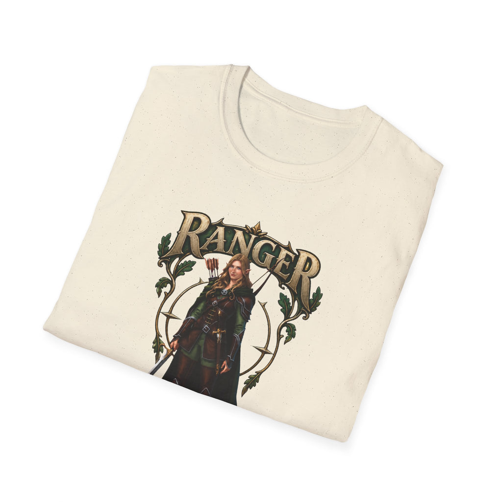 Ranger Fantasy Character T-Shirt — Medieval Archer Illustration Tee