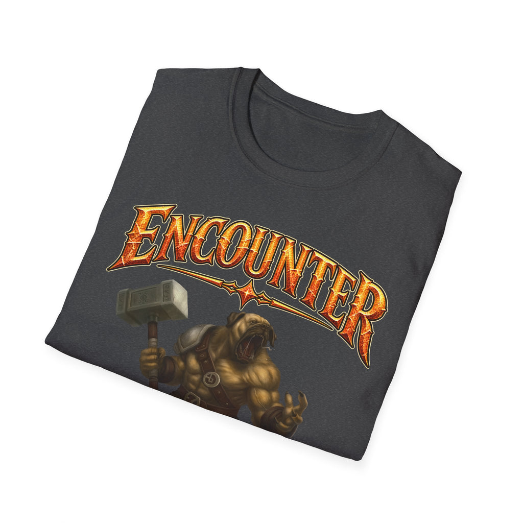 Encounter RPG T-Shirt — "Encounter (noun): The GM’s polite term for attempted murder"