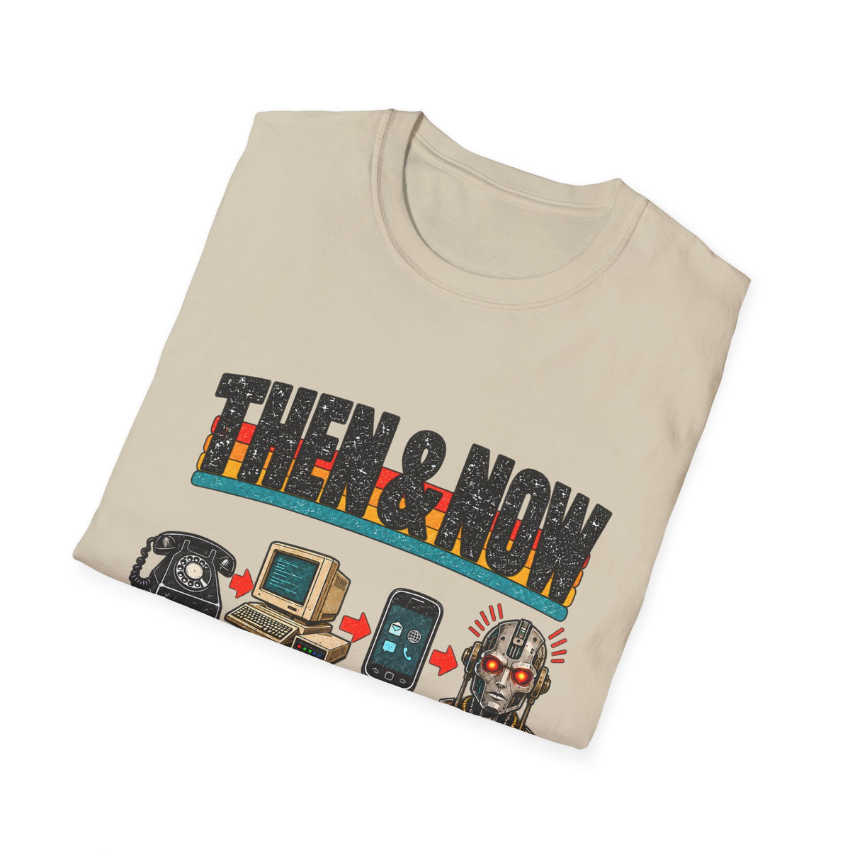 Then & Now Retro Technology Then & Now T-Shirt | Well That Escalated Quickly
