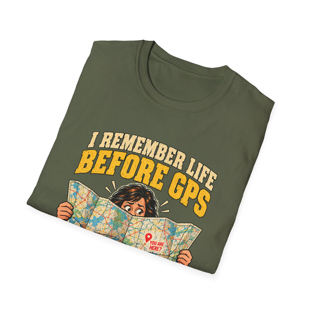 I Remember Life Before GPS T-Shirt | Vintage Map Illustration, Funny Travel Quote