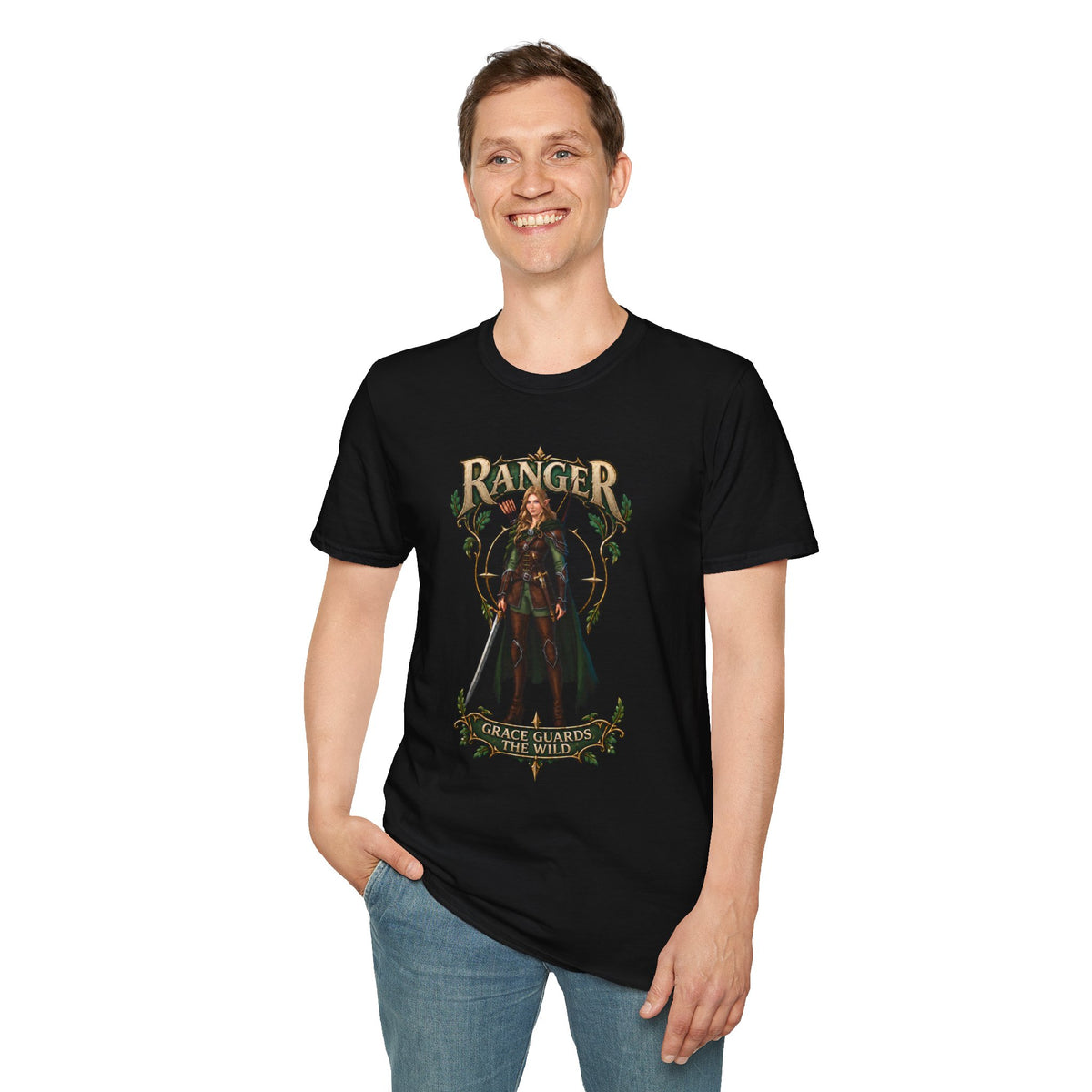 Ranger Fantasy T‑Shirt — "Grace Guardian of the Wilds"