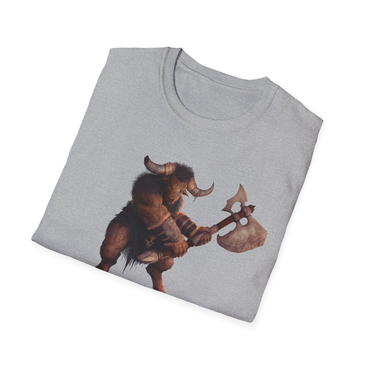 Minotaur Battle T-Shirt — Fantasy Warrior Axe Graphic Tee