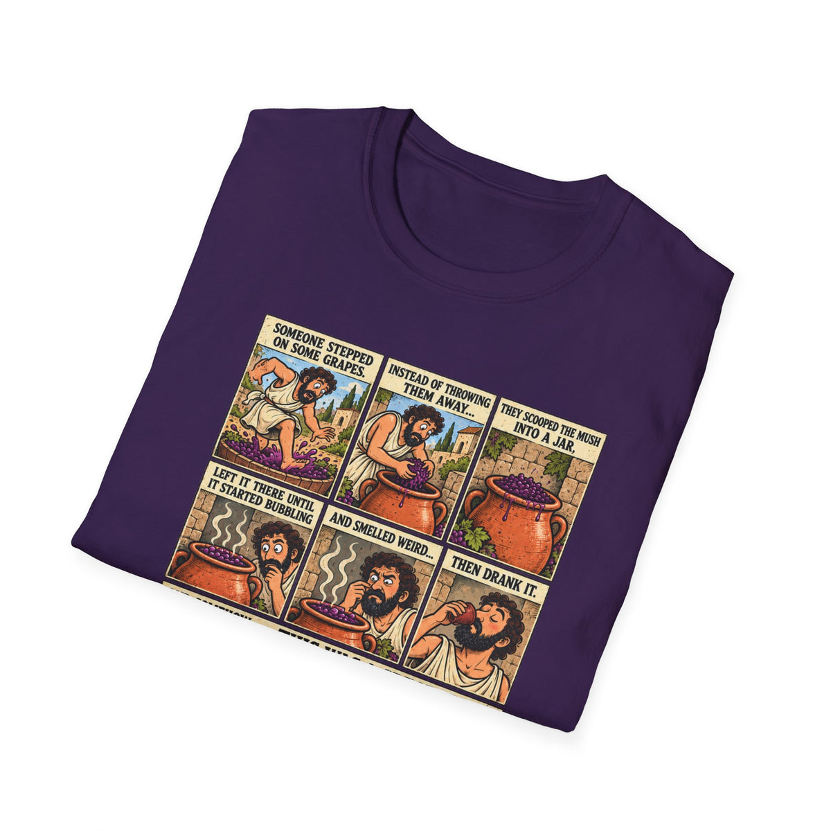 Wine Comic Panel T-Shirt | Vintage Wine Humor, Comic Strip Design