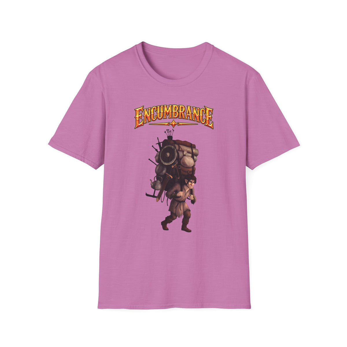 Encumbrance T-Shirt — RPG-Inspired "Encumbrance (noun) — Punishment for successful shopping" Graphic Tee
