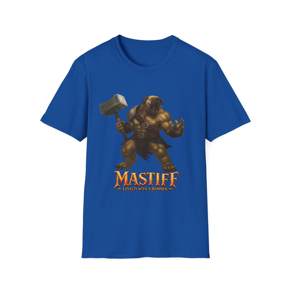 Mastiff Warrior T-Shirt — Hammer-Wielding Mastiff Graphic Tee