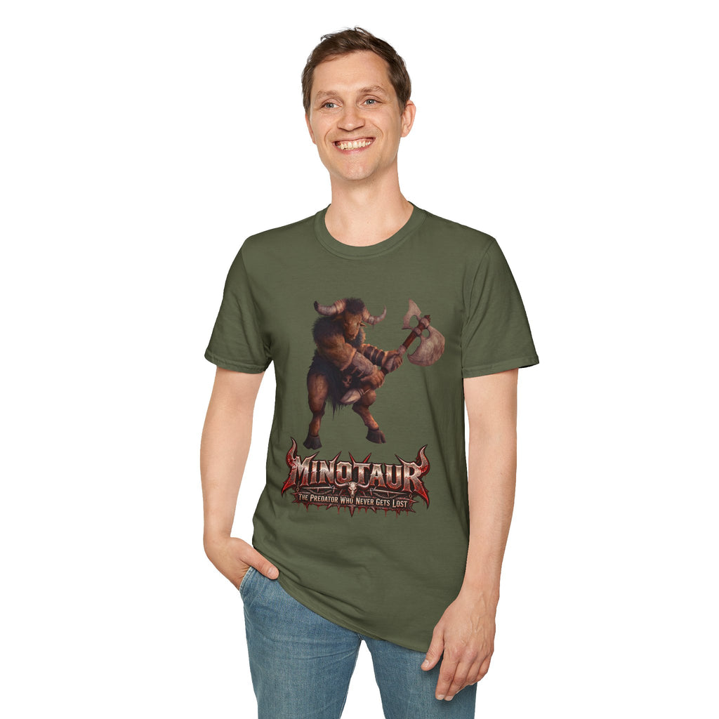 Minotaur Battle T-Shirt — Fantasy Warrior Axe Graphic Tee