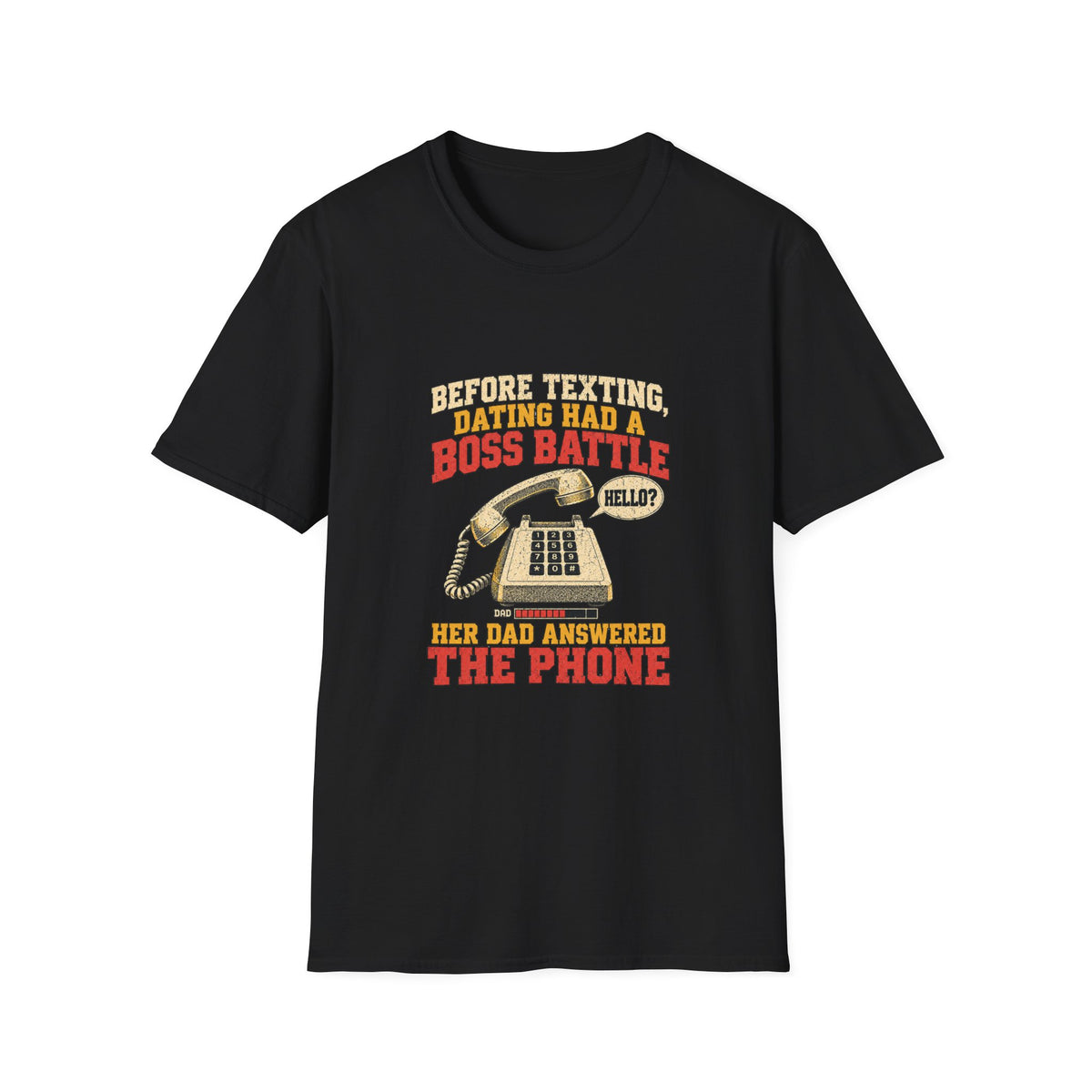 Retro Telephone Boss Battle T-Shirt | Funny Gamer Phone Design