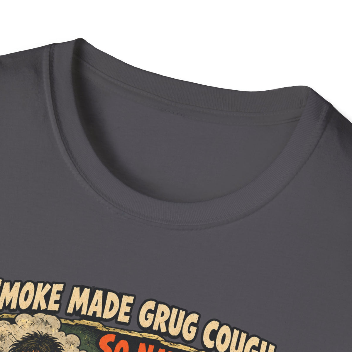 Grug Smoking Caveman Comic Tee T-Shirt | Vintage Caveman Illustration, Humorous Primitive Design