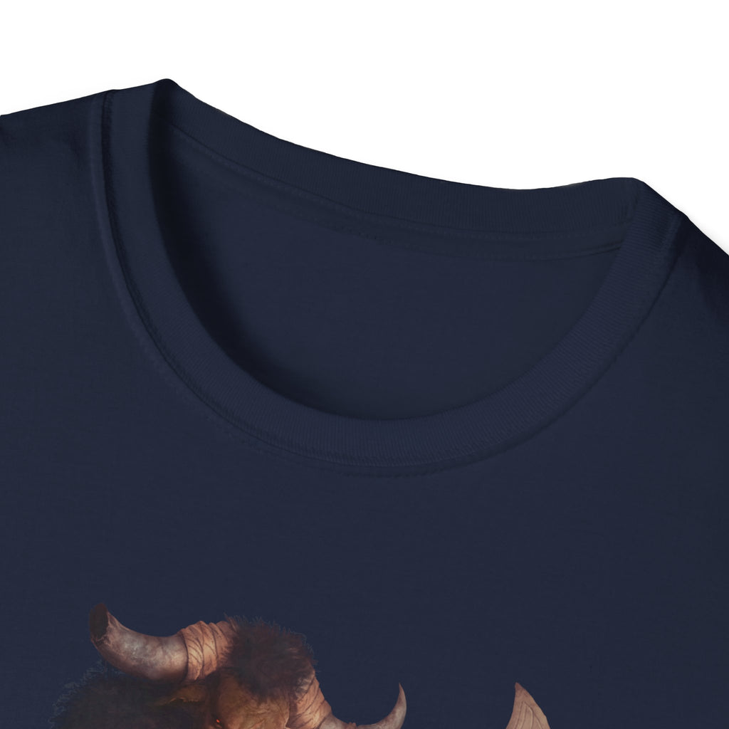 Minotaur Battle T-Shirt — Fantasy Warrior Axe Graphic Tee