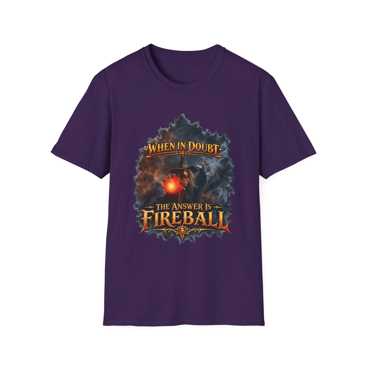 Fireball Mage T-Shirt — "When in Doubt, The Answer Is Fireball" Fantasy RPG Tee