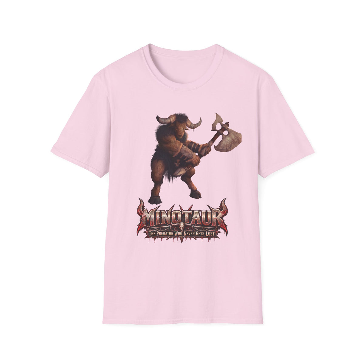 Minotaur Battle T-Shirt — Fantasy Warrior Axe Graphic Tee