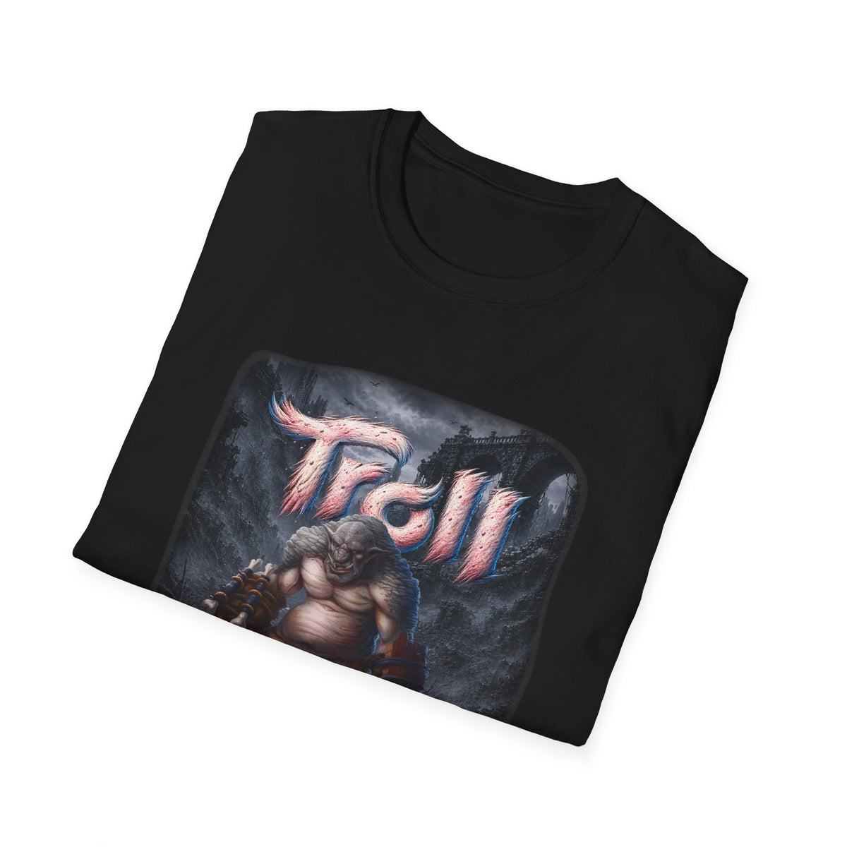 T-Shirt — 'Troll' Fantasy Creature Graphic Tee (Front & Back Definition)