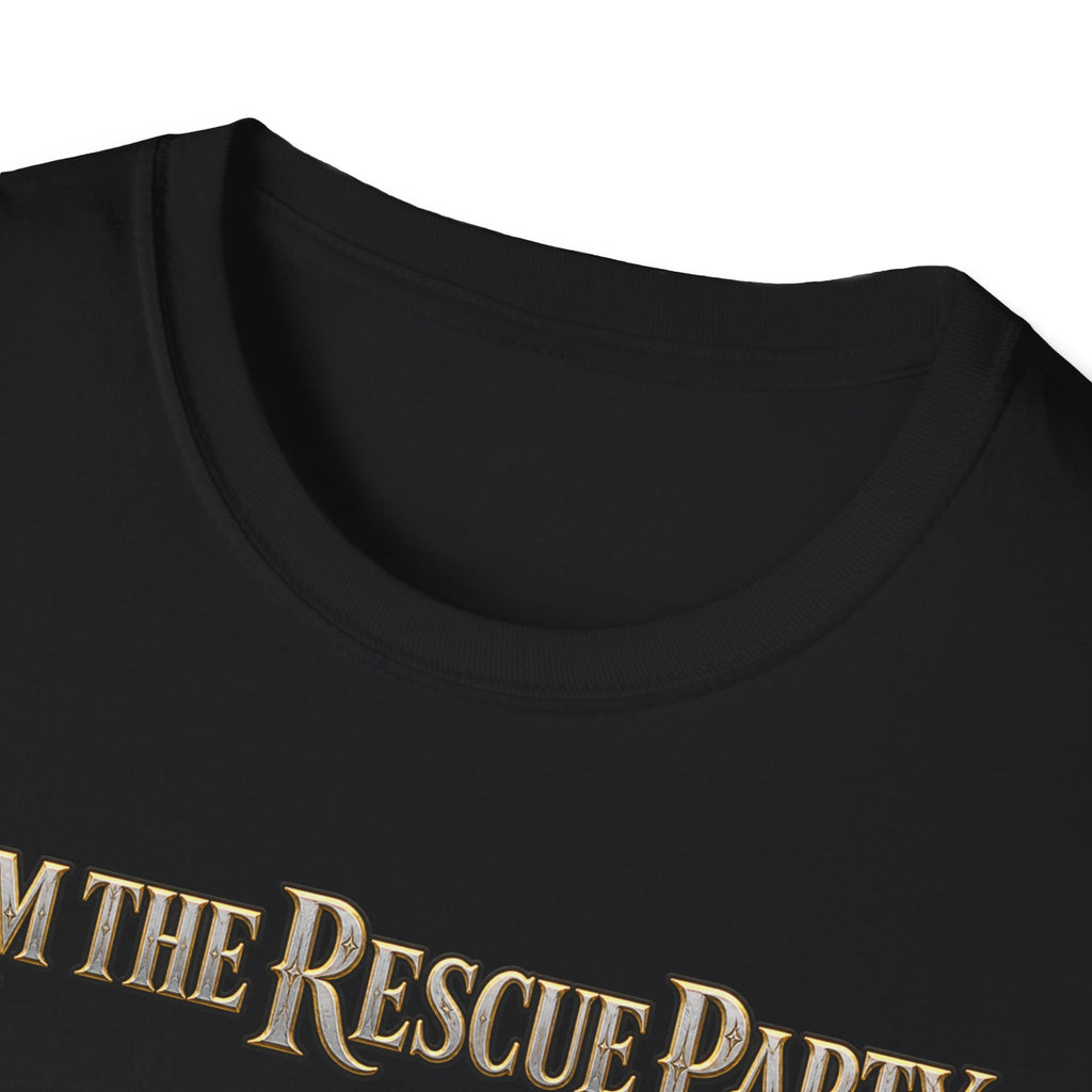 I Am the Rescue Party T-Shirt | Female Warrior Knight Illustration