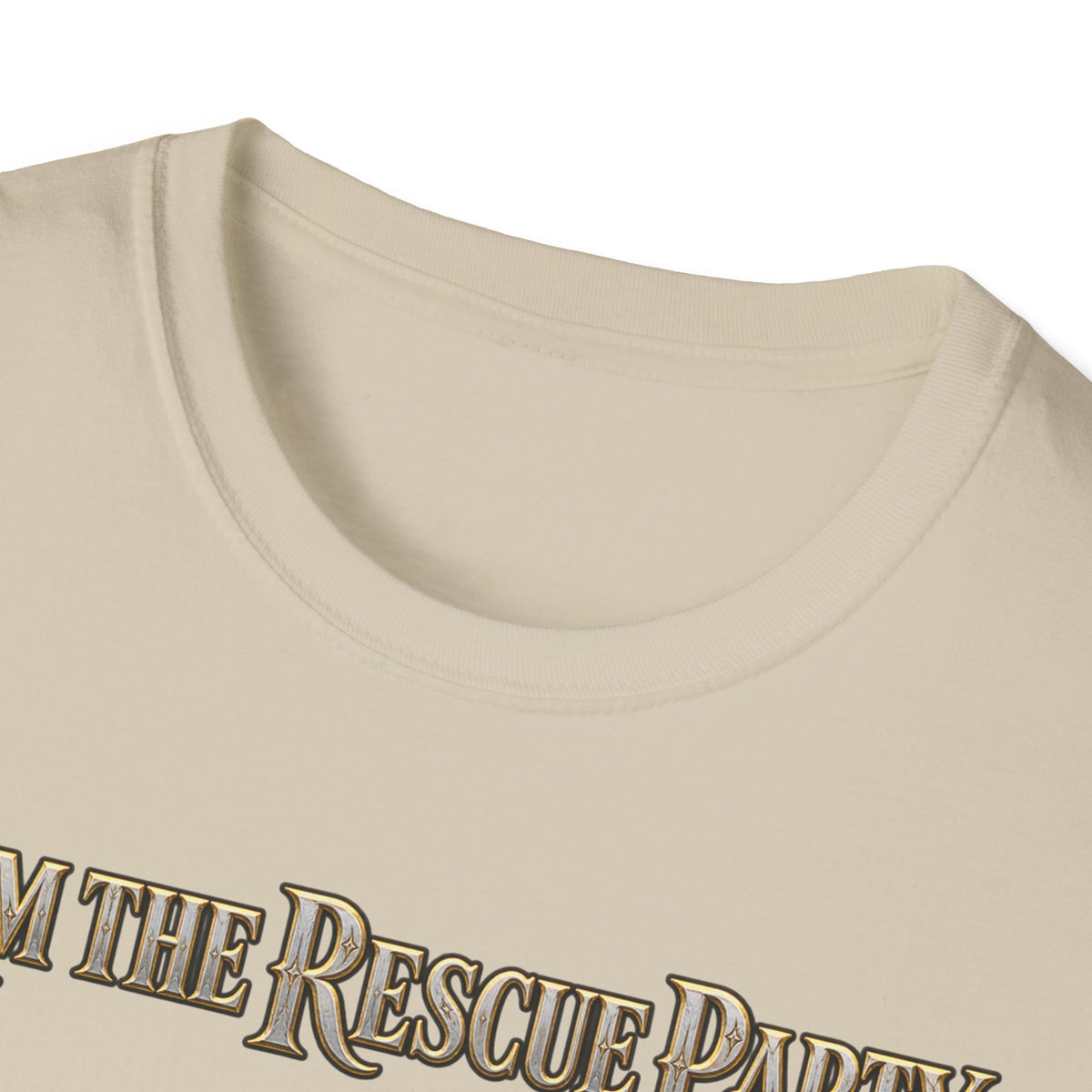I Am the Rescue Party T-Shirt | Female Warrior Knight Illustration