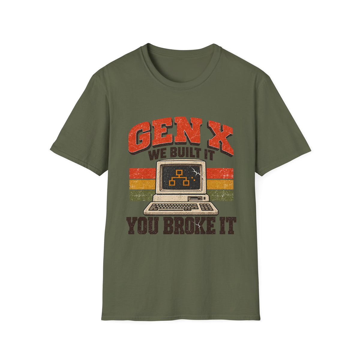 Gen X We Built It You Broke It T-Shirt | Retro Computer Graphic