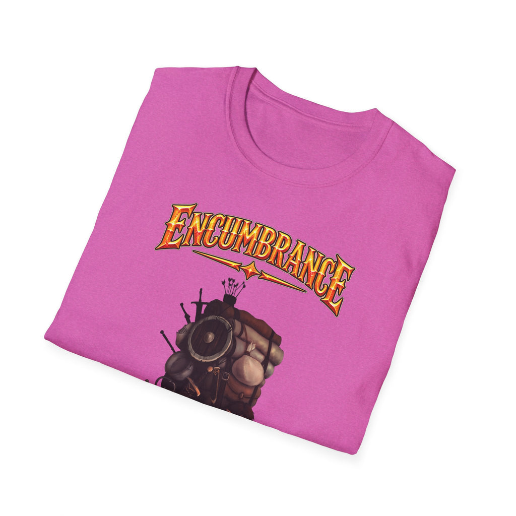 Encumbrance T-Shirt — RPG-Inspired "Encumbrance (noun) — Punishment for successful shopping" Graphic Tee