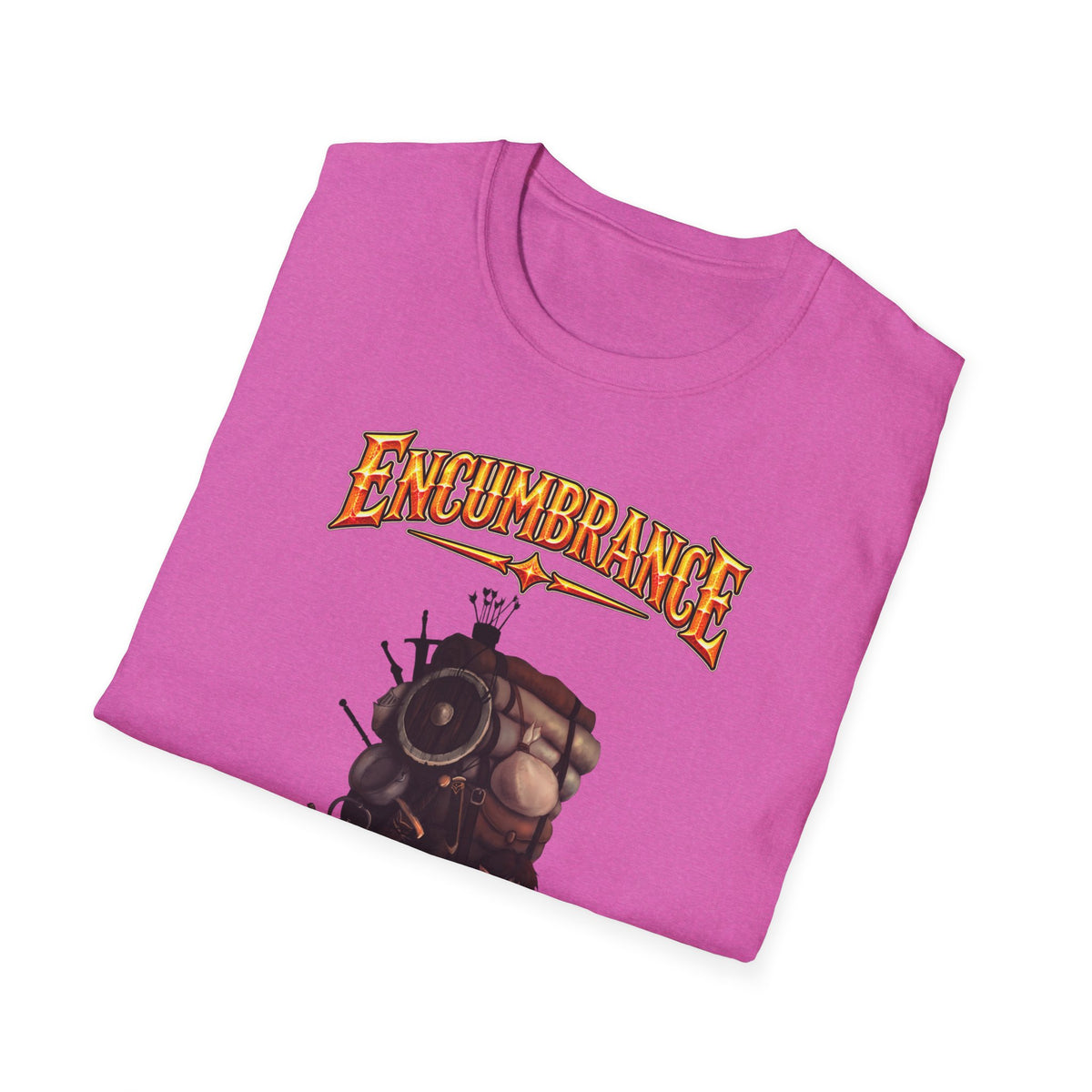Encumbrance T-Shirt — RPG-Inspired "Encumbrance (noun) — Punishment for successful shopping" Graphic Tee