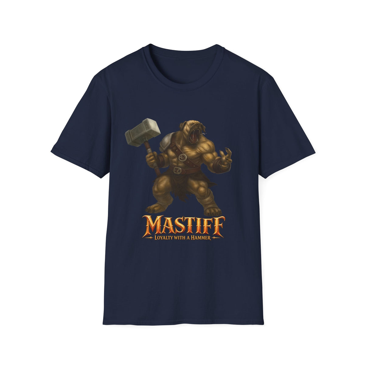 Mastiff Warrior T-Shirt — Hammer-Wielding Mastiff Graphic Tee