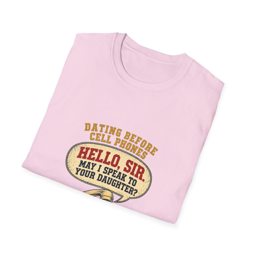 Hello Sir May I Speak To Your Daughter retro telephone T-Shirt | Dating Before Cell Phones