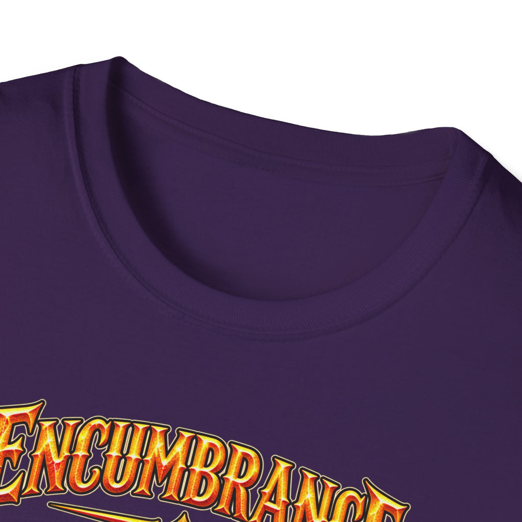 Encumbrance T-Shirt — RPG-Inspired "Encumbrance (noun) — Punishment for successful shopping" Graphic Tee