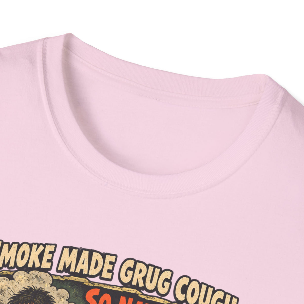 Grug Smoking Caveman Comic Tee T-Shirt | Vintage Caveman Illustration, Humorous Primitive Design