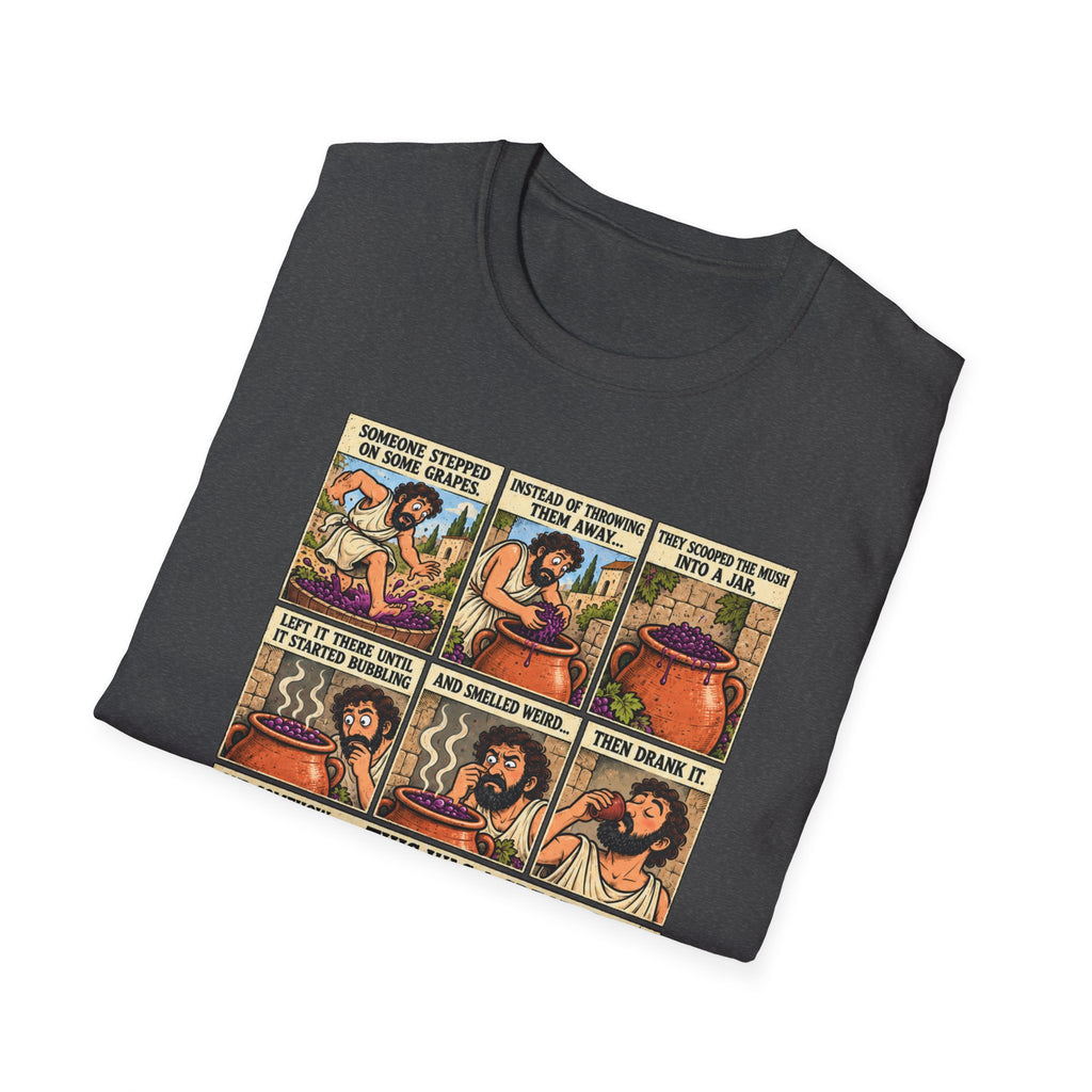 Wine Comic Panel T-Shirt | Vintage Wine Humor, Comic Strip Design